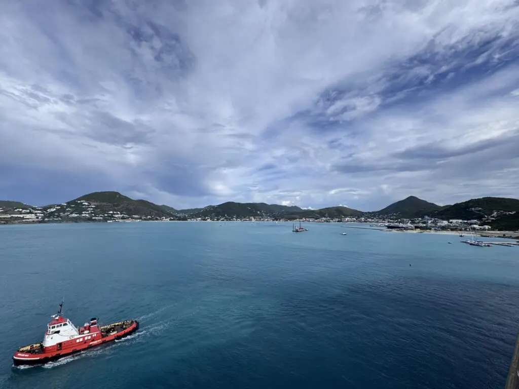 Blick auf den Hafen von Philipsburg in St. Maarten