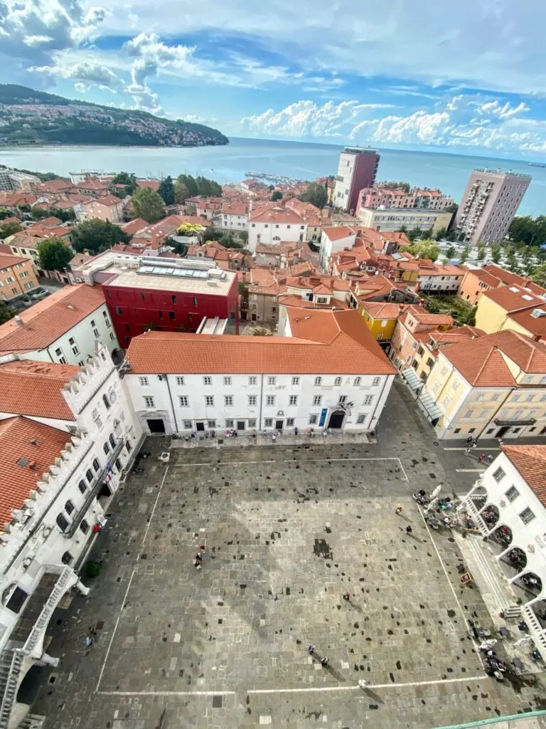 Aussicht vom Glockenturm Bell Tower in Koper