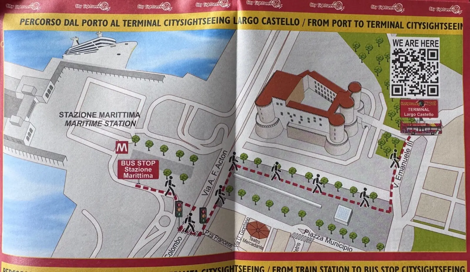 Sightseeing-Bus-Route in Neapel