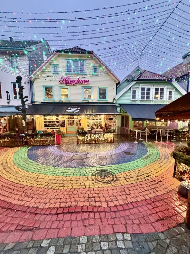 Øvre Holmegate bunte Straße in Stavanger