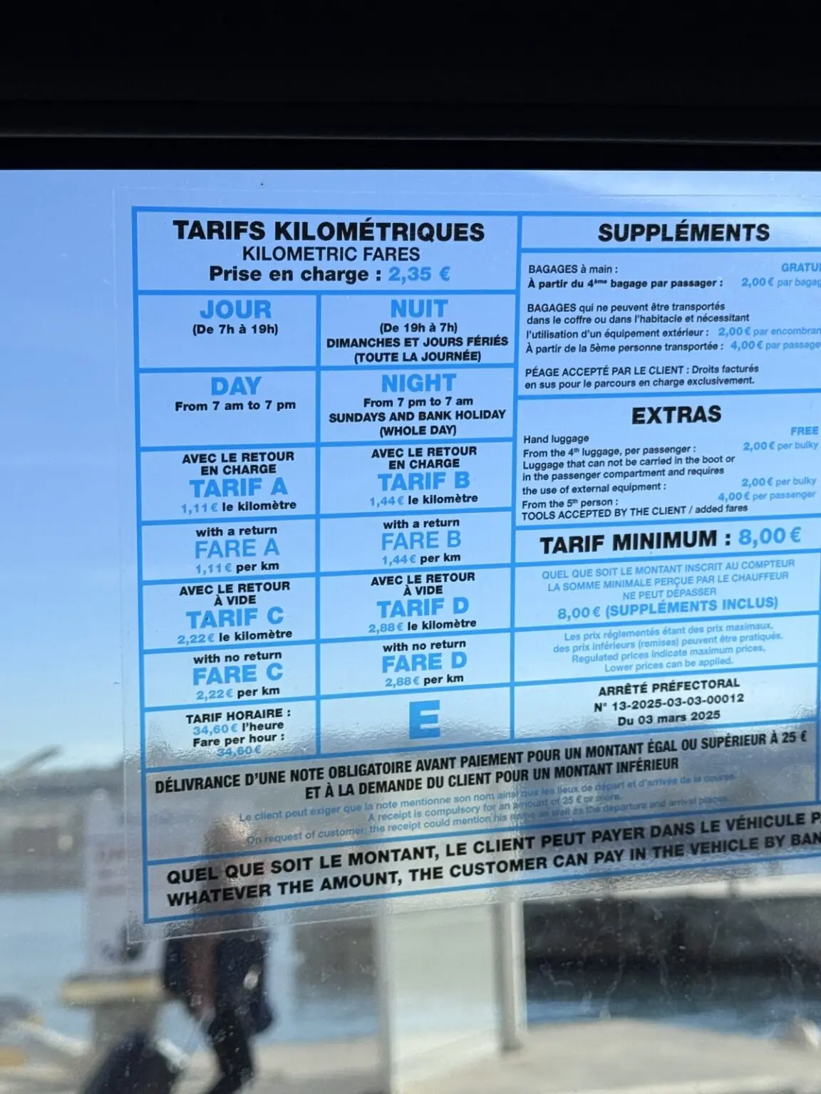 Taxi-Tarife in Marseille