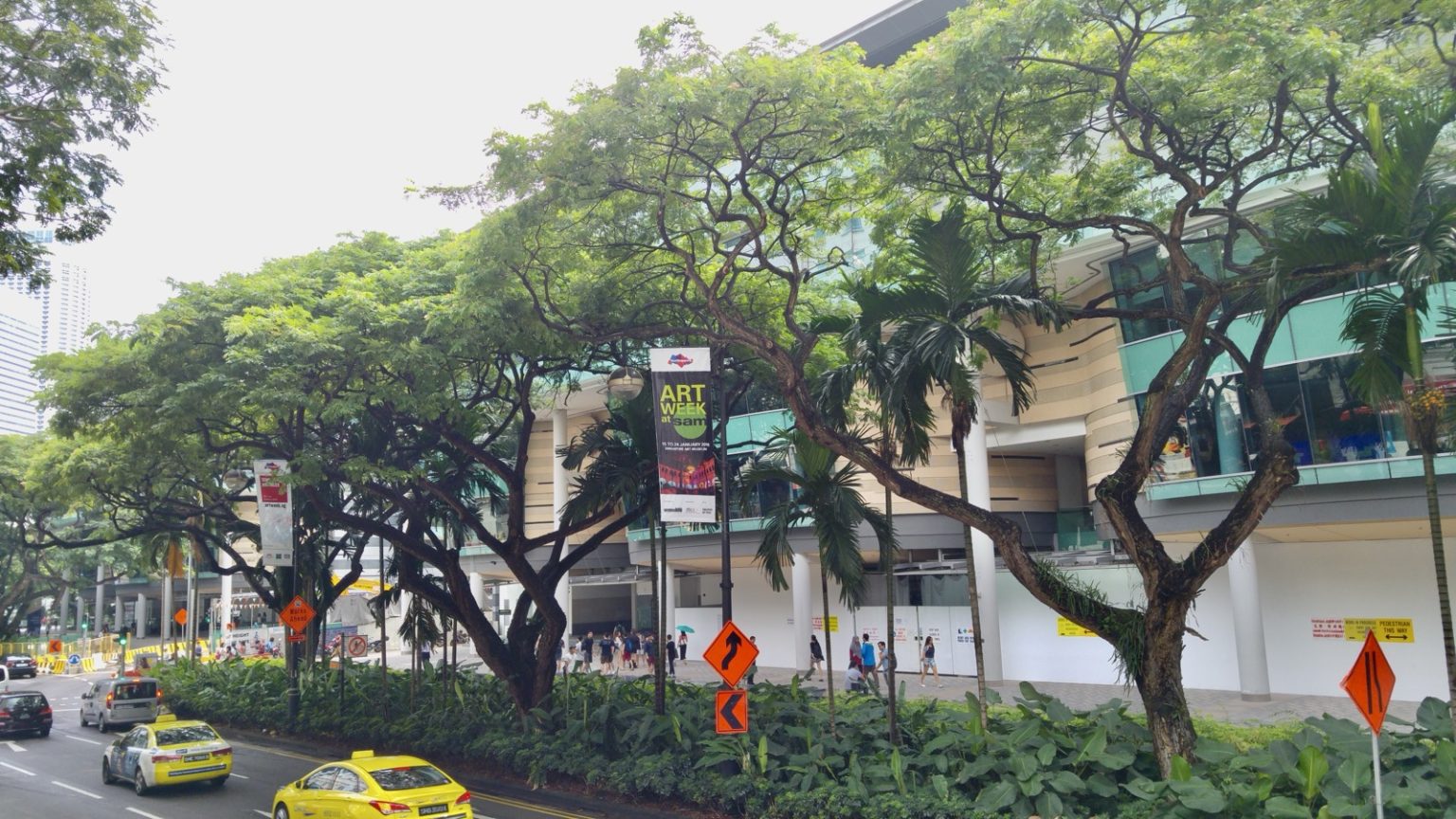 Zentrum Singapur mit Taxi