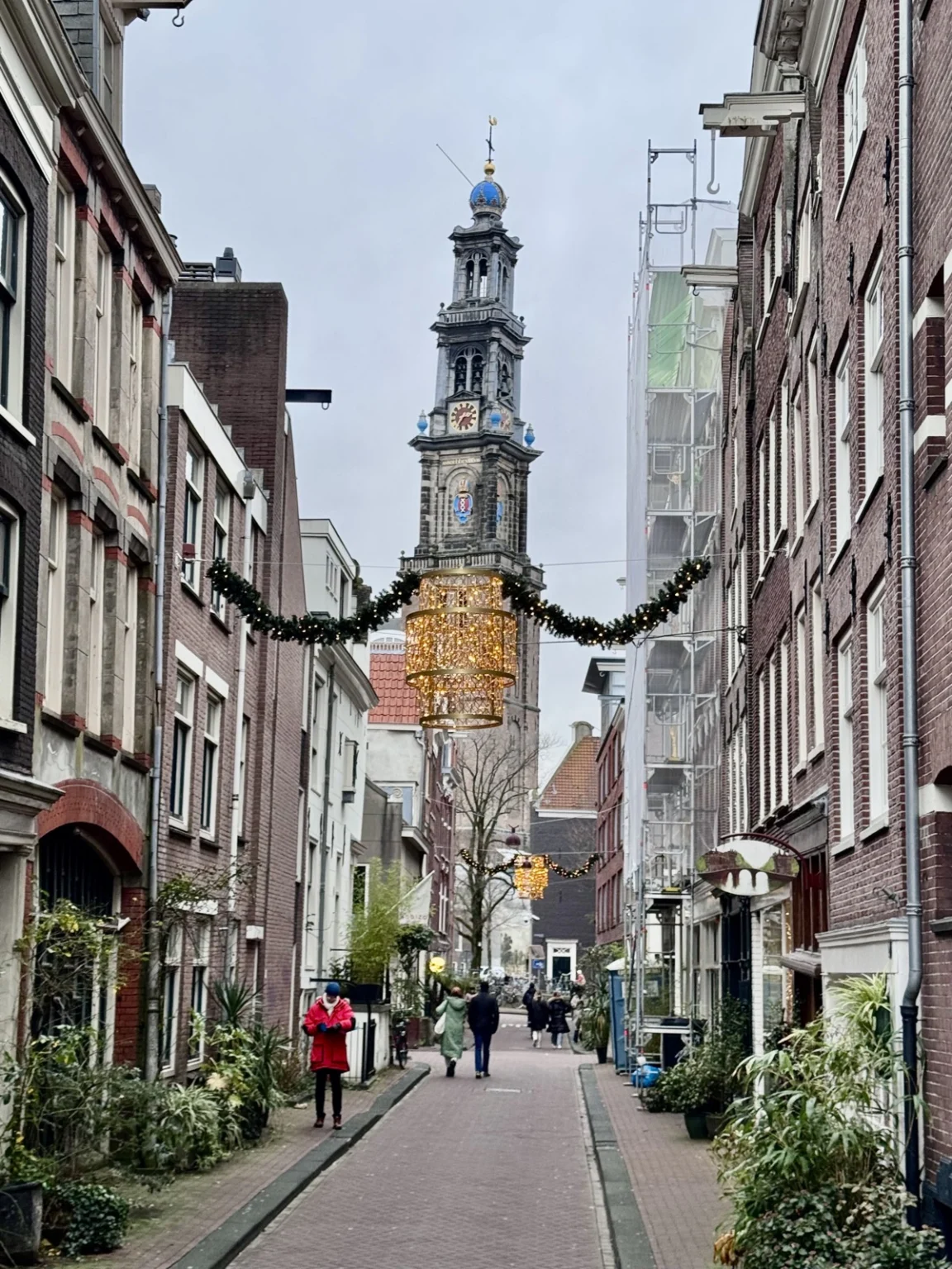 Weihnachtliche Straße in  Amsterdam 